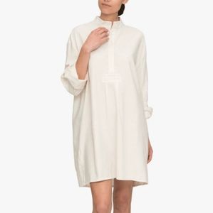 The Sleep Shirt short cream herringbone